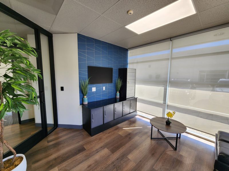 Lounge with accent wall