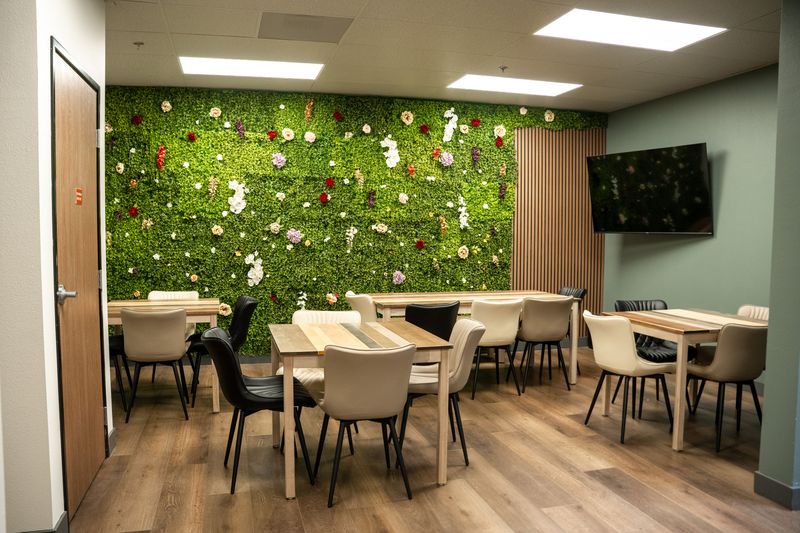 Break room with living green wall