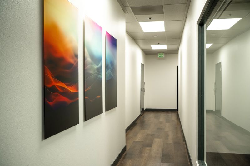 Hallway with artwork